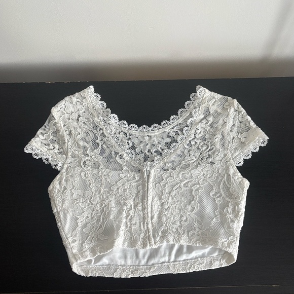 Lulus lace crop top for bridal shower - Picture 5 of 6